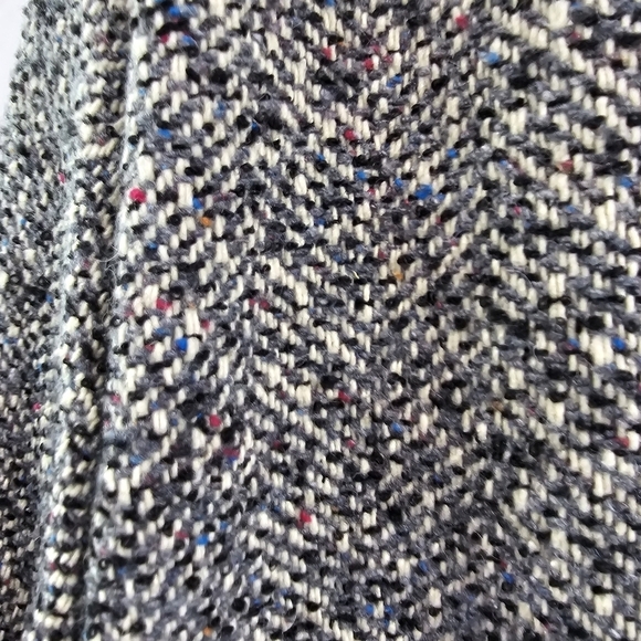 Vintage Coat Womens 1X Gray Wool Tweed Words 80s 90s Pleated Slouchy Korea - Picture 11 of 14